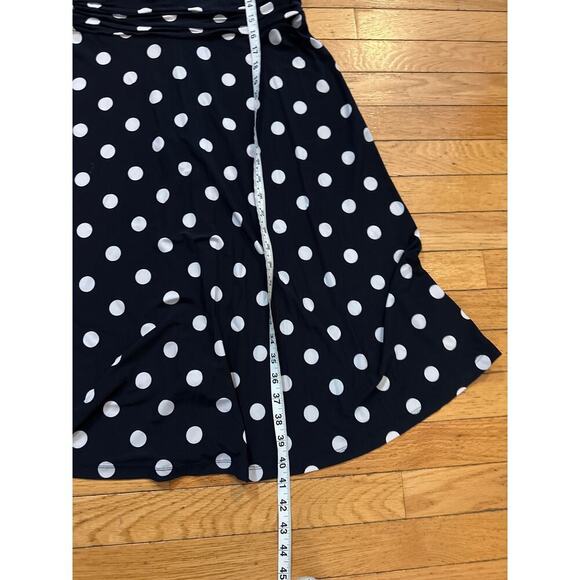 Womens Size XL Chaps Navy and White Polka Dot Dress - Picture 5 of 5